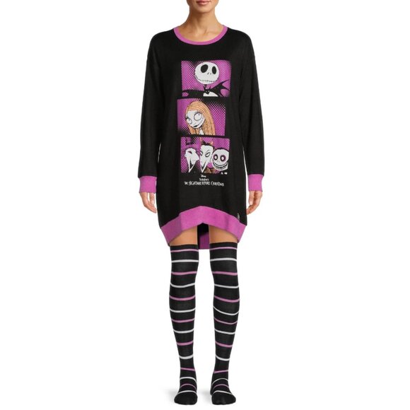 Disney Women's Black and Purple Nightmare Before Christmas Sleepshirt Size 2X - Picture 1 of 8